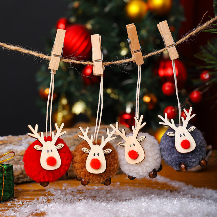 Wholesale Christmas Decoration Pendant Wool Felt Deer Pendant Christmas Tree Pendant Accessories Gift