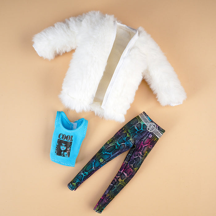 Wholesale Doll clothes plush vest coat skirt suit