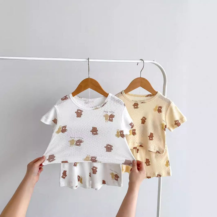 Wholesale Cute Cartoon Printed Short Sleeve Baby Suit JDC-BC-WeiNiS004