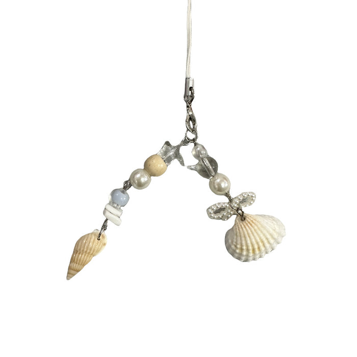 Wholesale Ocean Pearl Shell Style Pendant Ins Style Beaded Mobile Phone Chain Pocket Keychain