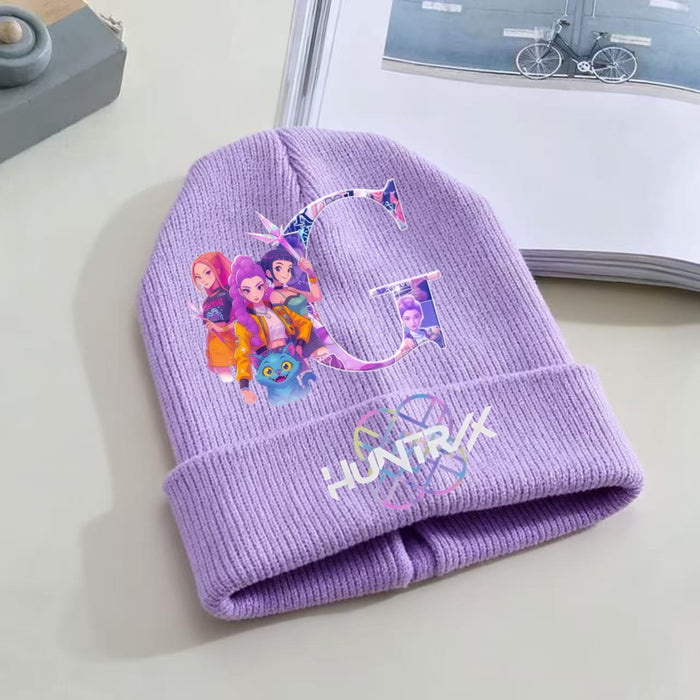 Wholesale KPOP Knitted Cartoon Letter Print Hat
