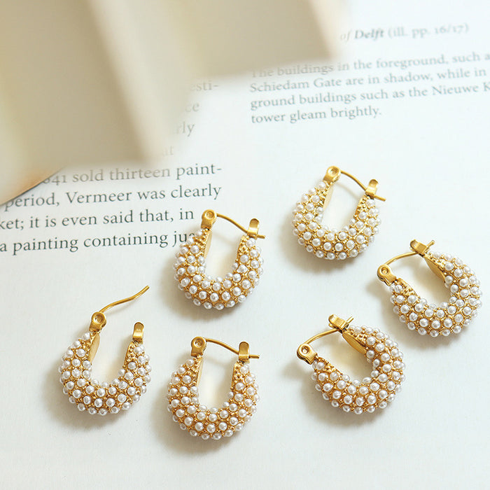Wholesale Imitation Pearl Accessible U-Shaped Earrings