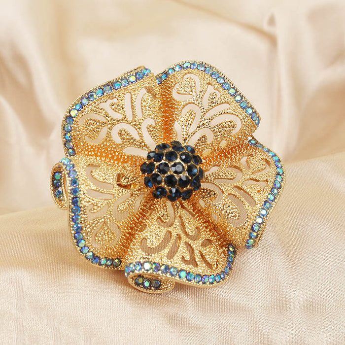 Wholesale Fashionable exaggerated opening noble temperament retro hollow diamond inlaid ring