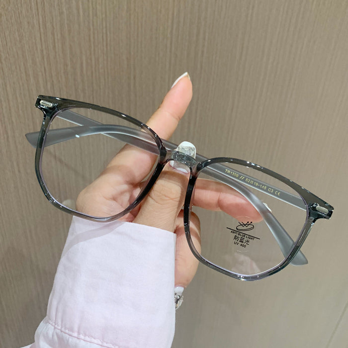 Wholesale Black frame glasses, myopia can be matched with prescription, eye frame, high-end frame, large frame, anti blue light flat lens