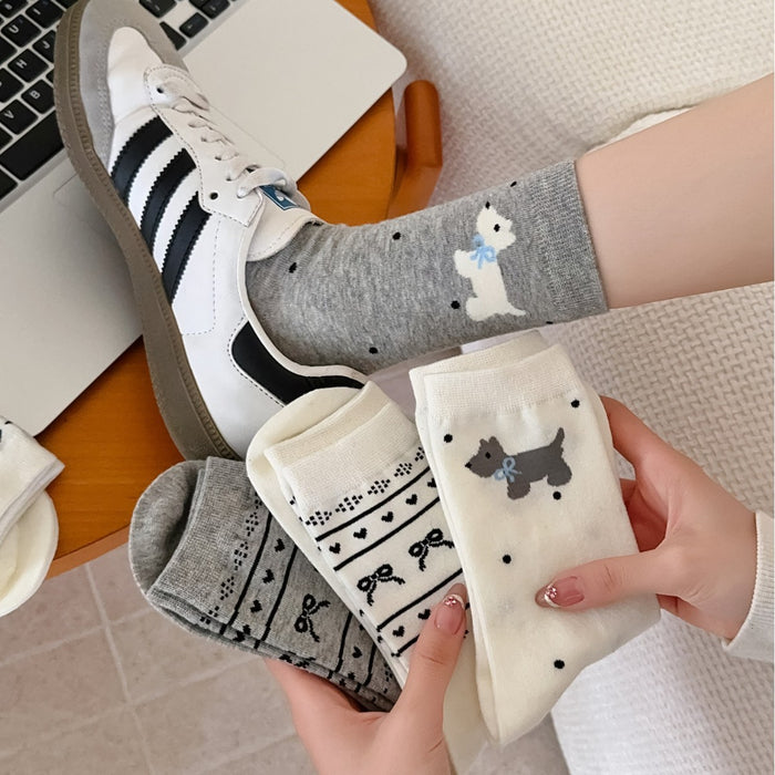 Wholesale Cotton socks with cute mid tube and versatile pile socks