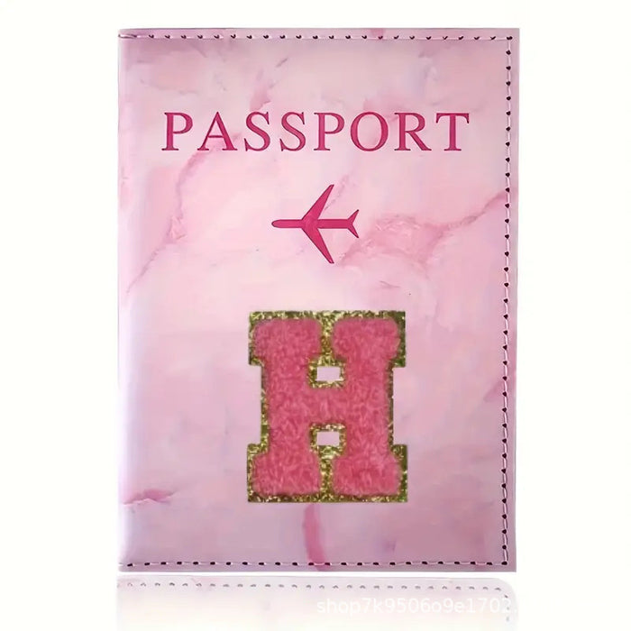 Wholesale Trendy Monogram Passport Cover Initial PU Leather Travel Wallet Unisex Boutique Card Holder