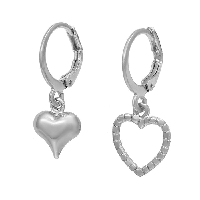 Wholesale Personalized gold and silver heart-shaped earrings, new trendy street photography women's earrings