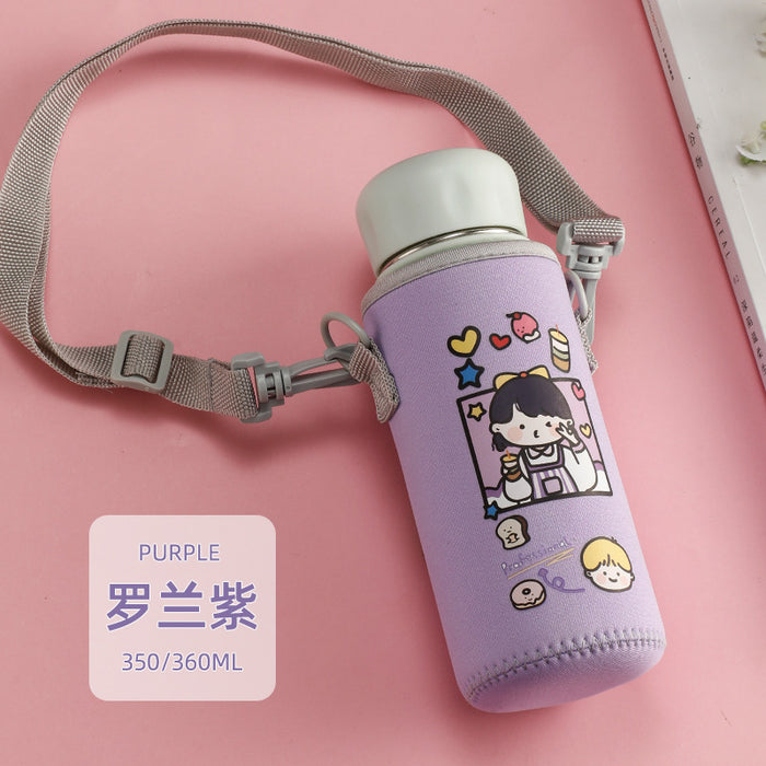 Wholesale Xile Insulated Cup Cover 450ml 630ml Cross Shoulder Strap Submersible Material Anti Drop Suitable JDC-CH-JinLun002