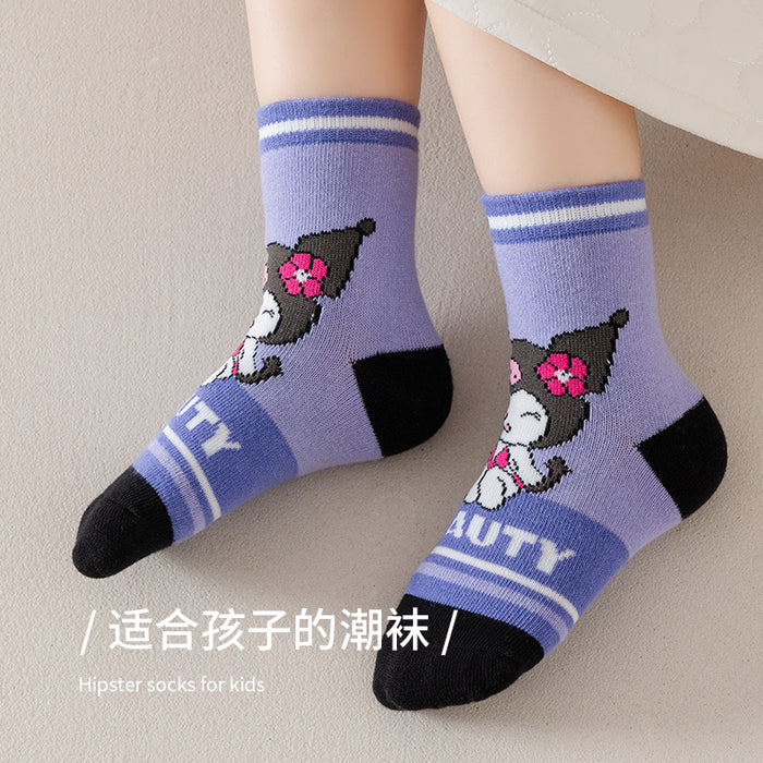 Wholesale 5 Pairs/pack New Cute Cartoon Girls Middle Socks Fashion Sweet Baby Princess Socks Children Socks JDC-SK-LXWC006