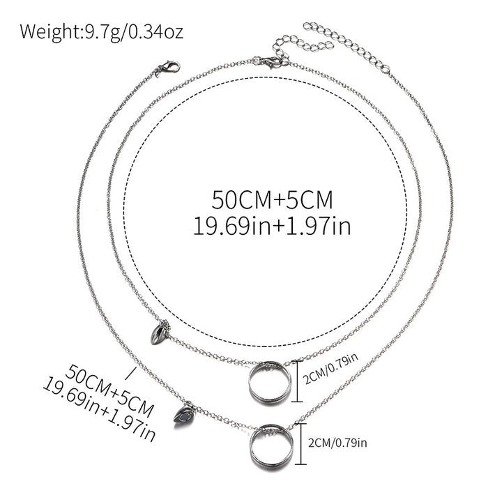 Wholesale New jewelry, niche alloy pendant, personalized couple love, double-layer layered necklace set