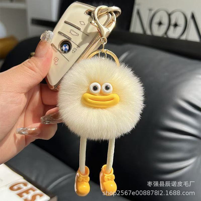 Wholesale Cute car keychain pendant plush ball bag ornament