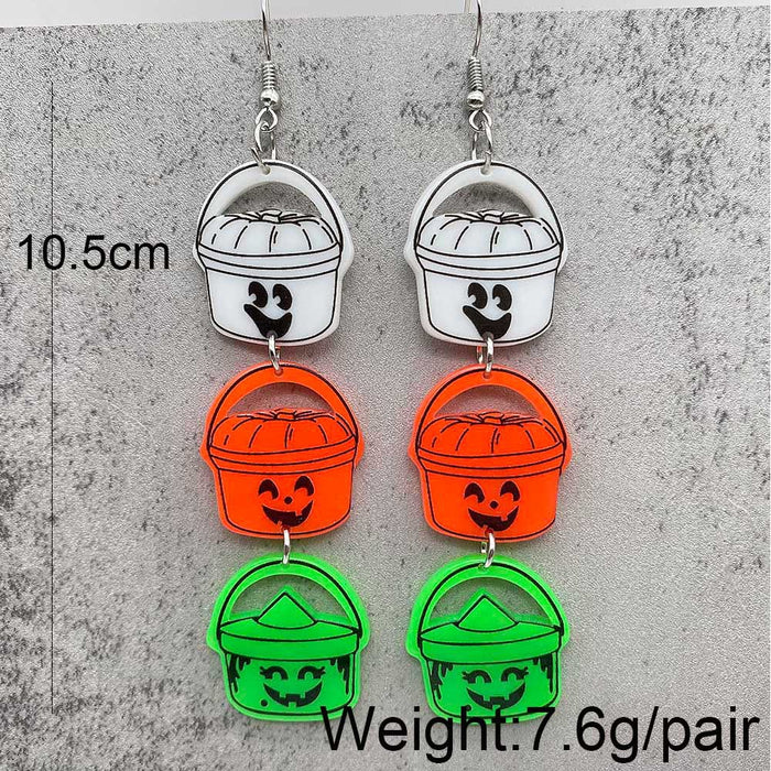 Wholesale  jewelry candy basket Denim ghost face acrylic earrings cross-border jewelry