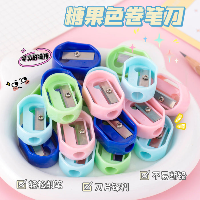 Wholesale Art Pencil Sharpener Oval Candy Color Pencil Sharpener Mini Pencil Sharpener
