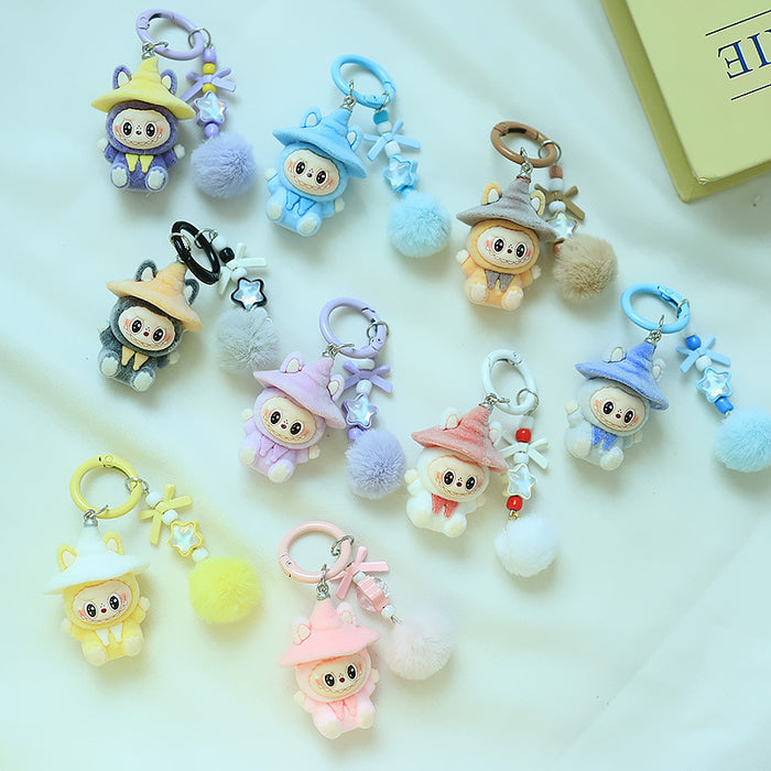 Wholesale Flocking wizard key chain pendant cute doll accessories mobile phone accessories pendant