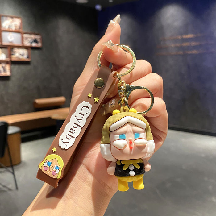 Wholesale Tear doll cartoon keychain cute  doll children' s school bag pendant keychain claw machine small gift