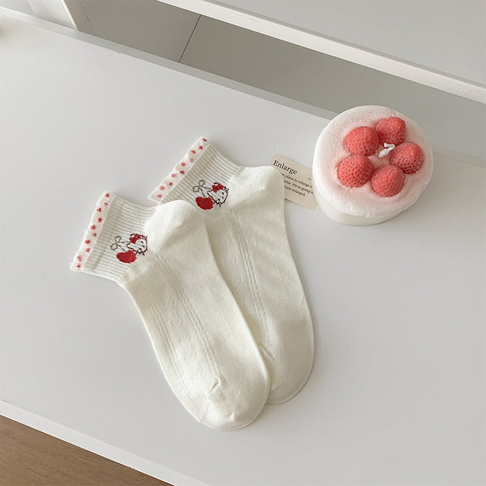 Wholesale Cute, sweet, fashionable boat socks, combed cotton short socks