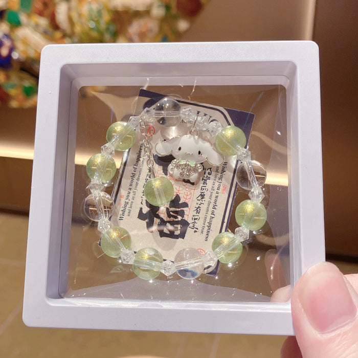Wholesale Cute Cartoon Puppy Crystal Bead Bracelet for Travel Souvenir Gift MOQ≥3