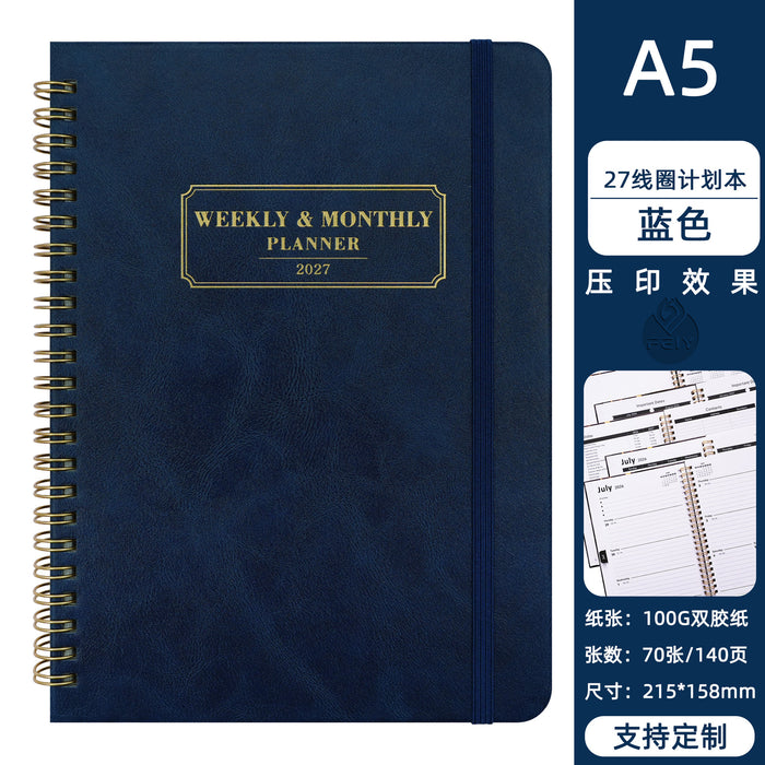 Wholesale Boutique A5 Spiral Planner Notebook 100-200 Pages Customizable Weekly Layout