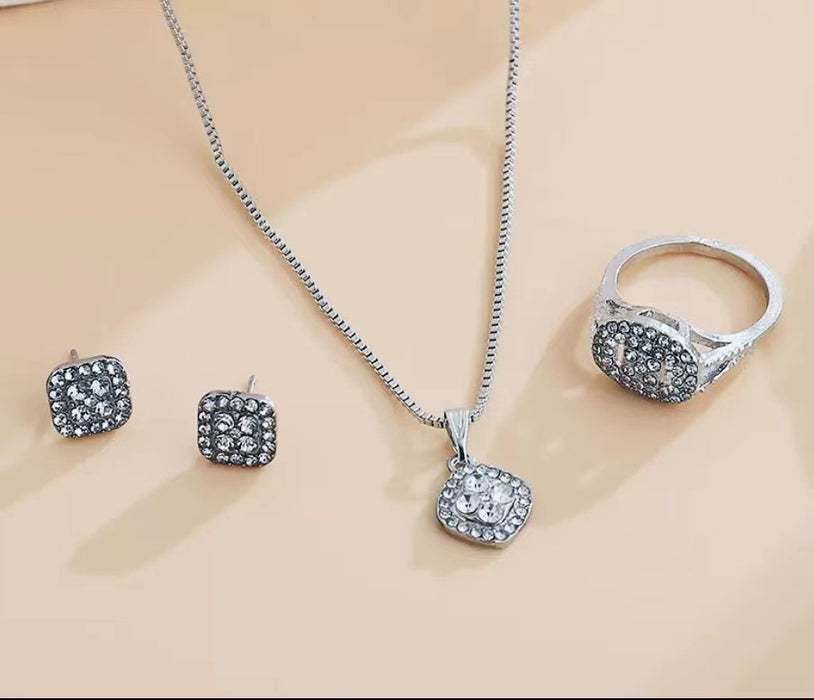 Wholesale 3pcs/ set Full-Diamond Jewelry Set