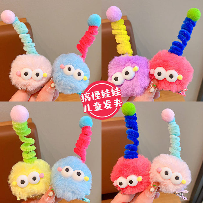 Wholesale Cute Coal Ball Twisting Rod Hair Clip Antenna Hair Clip Cartoon Funny Hair Accessories