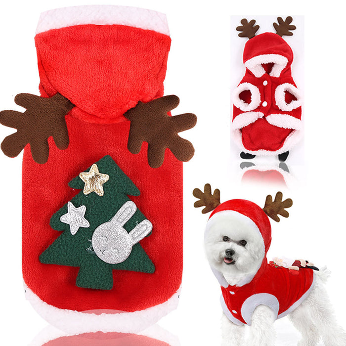 Wholesale Dogs Christmas Pet Supplies Clothes  Cotton Coat Autumn and Winter Elk Cat and Dog Clothes