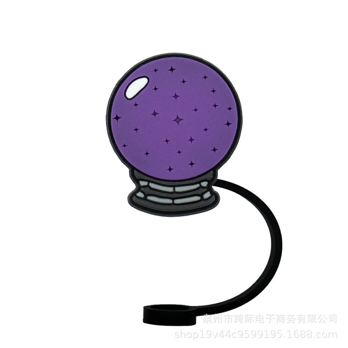 Wholesale New straw cover silicone dust cap plug magic fun cartoon straw cap anime straw accessories