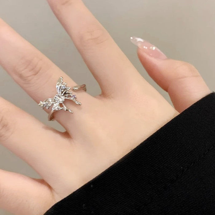 Wholesale A niche design liquid butterfly opening ring