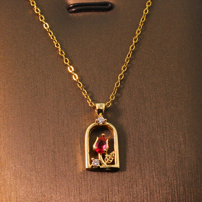 Wholesale Necklace women's summer high-end cat eye titanium steel necklace simple summer matching