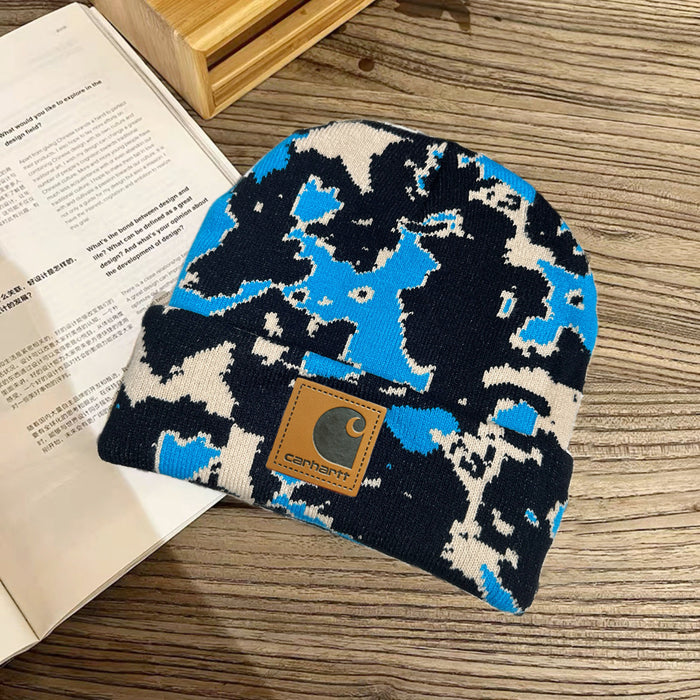 Wholesale black and white retro fashion milk pattern knitted wool hat