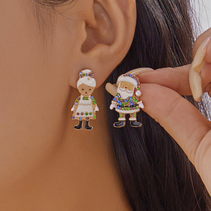 Wholesale Christmas earrings,  Christmas tree bell cane,  snowman gingerbread man,  elk pendant earrings,  earrings