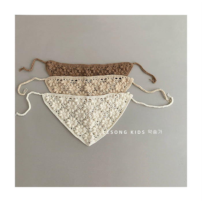 Wholesale Knitted Hollow Gook Triangle Hair Belt Children's Headscarf Cap Trendy