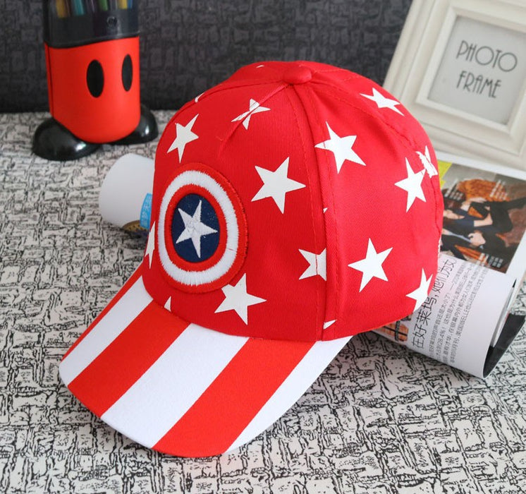 Wholesale Red Solid Color Kids Baseball Cap With Wide Brim Sunscreen Dome Top Trendy Gift