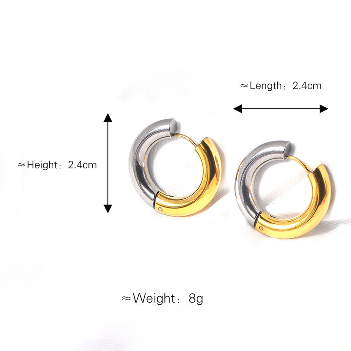 Wholesale ins style fashion round color titanium steel men' s and women' s earrings
