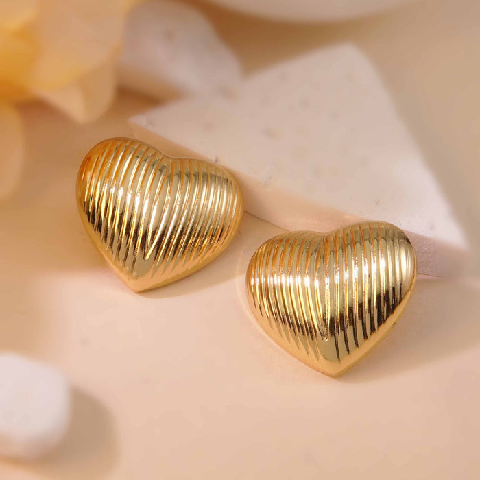 Wholesale Stainless Steel Earrings Heart Earrings JDC-ES-JW010