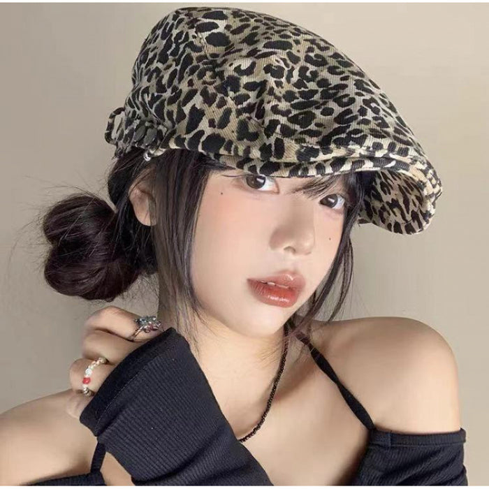 Wholesale Washed denim big brimmed beret, newsboy hat