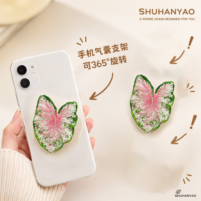 Wholesale Simple Green Leaf Design Phone Grip Stand