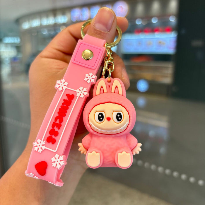 Wholesale Sitting Keychain Little Sheep Cute Three-Dimensional Soft Plastic Doll Small Gift Backpack Pendant