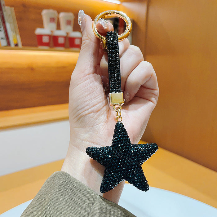 Wholesale Double-sided Diamond Five-pointed Star Keychain