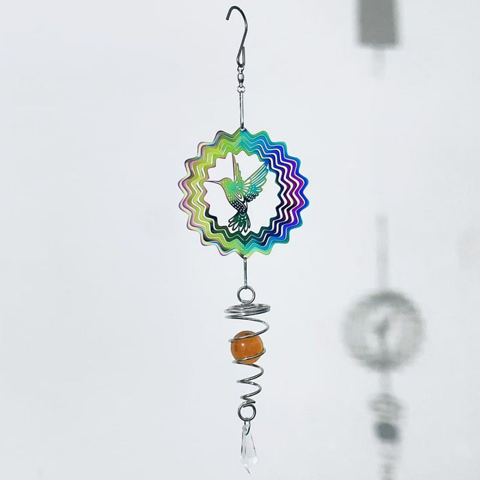 Wholesale 15CM stainless steel rotating wind chime Tree of Life