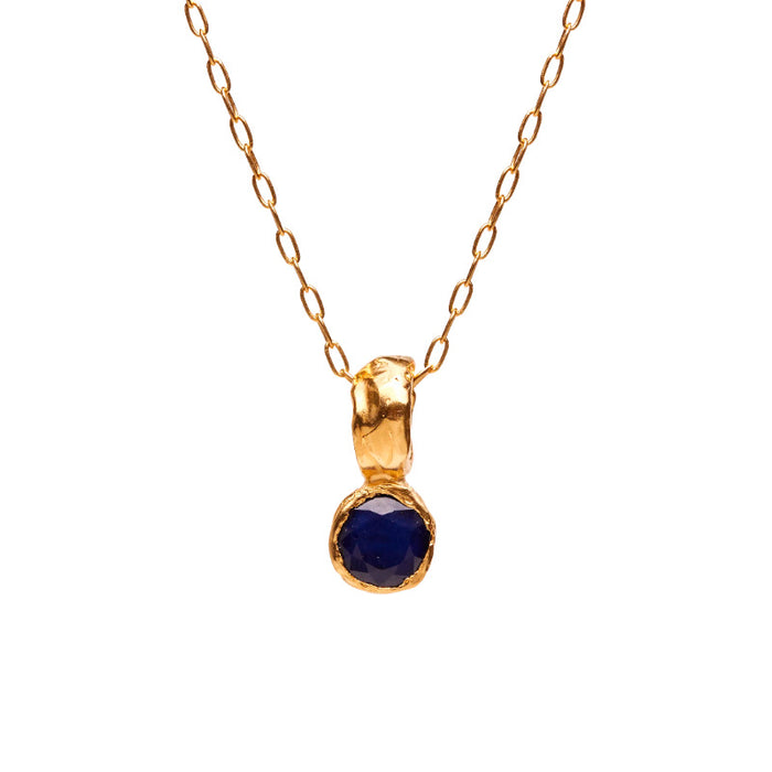 Wholesale Birthstone Zircon Pendant Necklace Clavicle Chain Gold plated