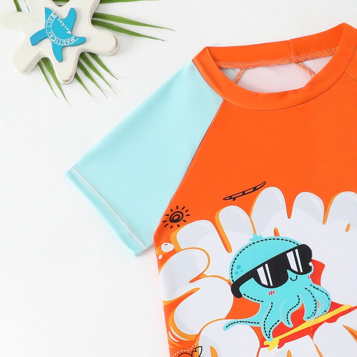 Wholesale New children's swimsuit one-piece swimsuit cartoon anti roll surfing suit swimsuit