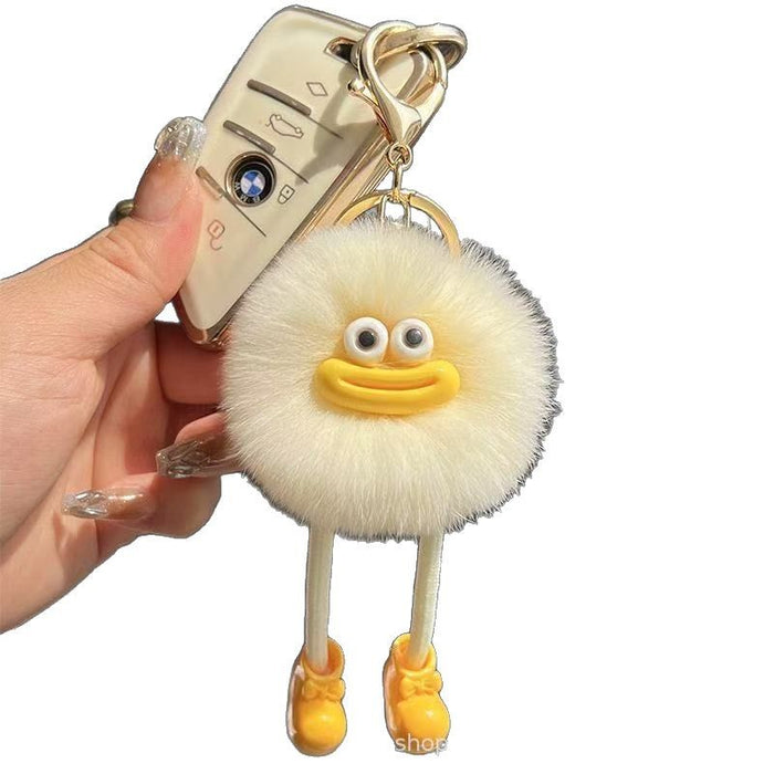 Wholesale Cute car keychain pendant plush ball bag ornament
