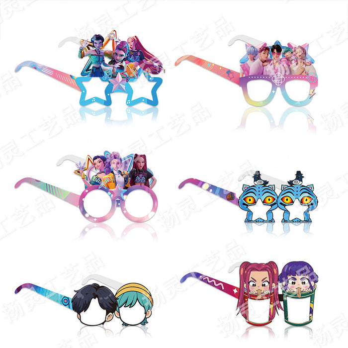 Wholesale KPOP 12 per set Paper glasses party photo booth props