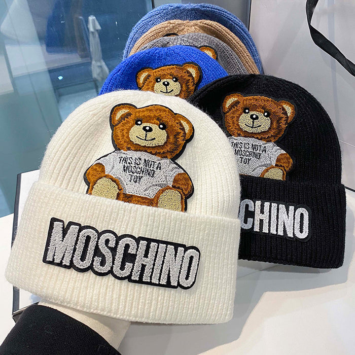 Wholesale Cute Bear Cartoon Acrylic Knitted Wool Hat JDC-FH-Kamie002