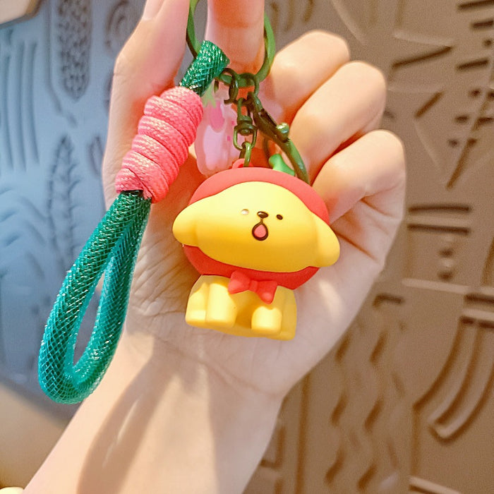 Wholesale Line Puppy Keychain Korean Cartoon Doll School Bag Pendant Cute Couple Key Chain Doll Machine Small Gift