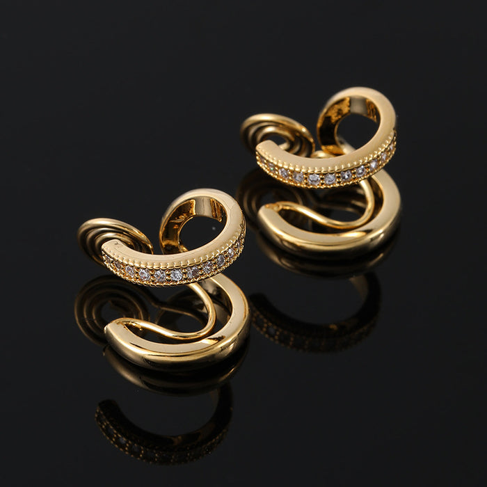 Wholesale Ear Clip Cold Style Double Ear Ring Elegant Earrings Earrings for Women