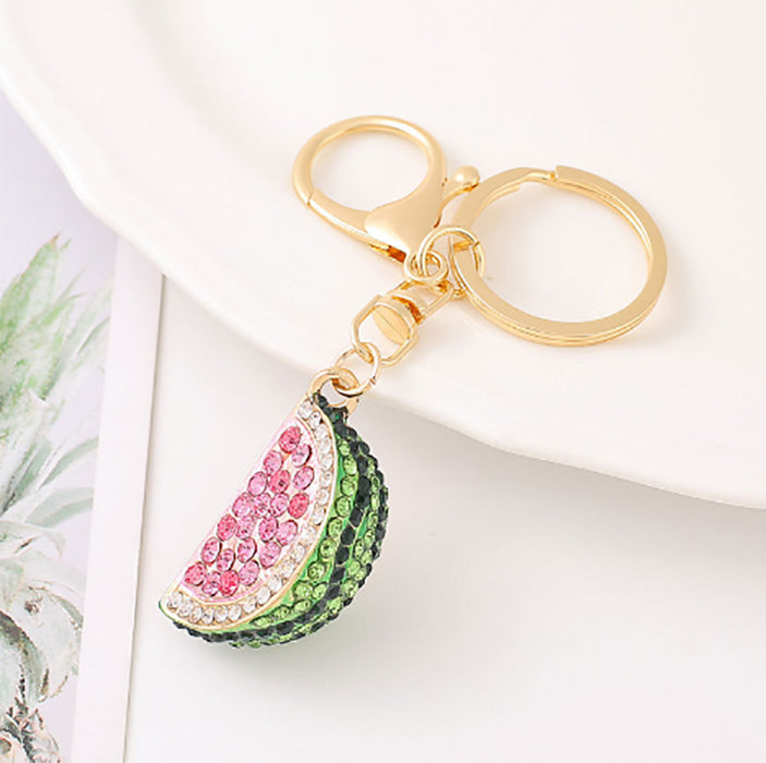 Wholesale Fruit Shaped Metal Keychain Decorative Bag Charm MOQ≥2