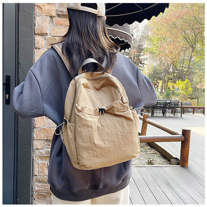 Wholesale Solid color nylon backpack, large capacity, lightweight, casual travel backpack