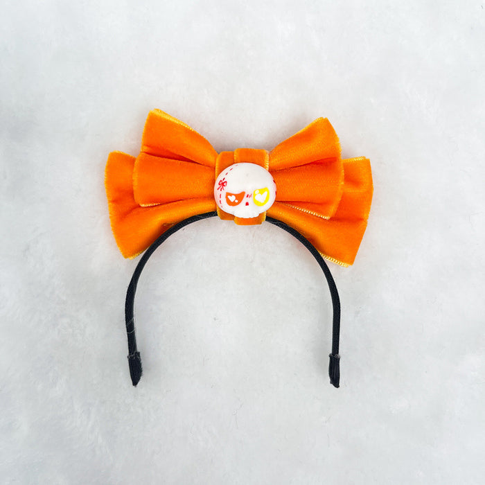 Wholesale Headband Vinyl Glue Doll Clothes Velvet Bow Hand-Painted Accessories