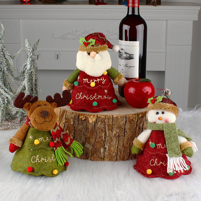 Wholesale Christmas Eve Cartoon Doll Candy Bag Zipper Apple Bag Letter Gift Bag Party Decoration